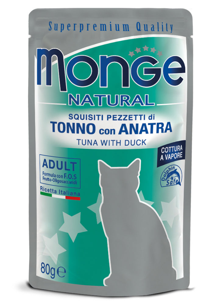Monge Natural Pezzetti di Tonno con Anatra - Adult 80Gr Monge Natural Pezzetti di Tonno con Anatra - Adult 80Gr
